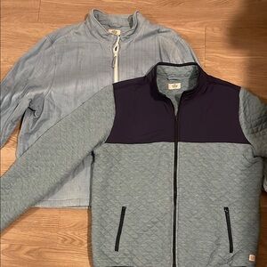 marine Layer lot of 2 jackets: Quilted zip up + light weight denim jacket XXL